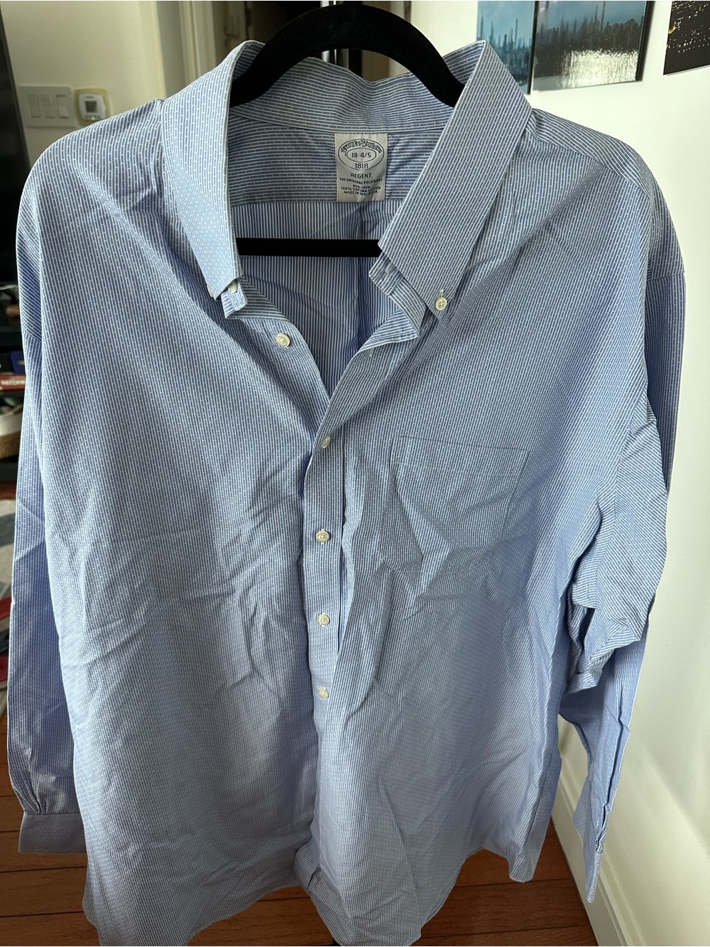 Brooks Brothers Blue Mini-Stripe Button-Down Shirt